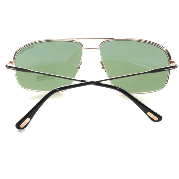 TOM FORD JUSTIN TF467 467 BLACK-GOLD/ GREEN 02N SU - Picture 4 of 5